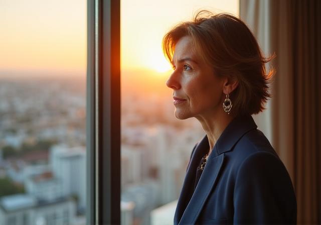 Professionista che riflette su un nuovo percorso di carriera