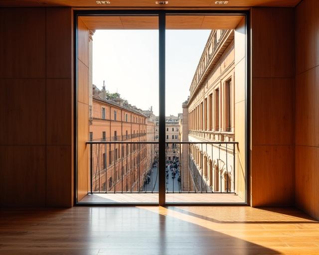 Veduta ispirazionale di Roma con architettura moderna e classica