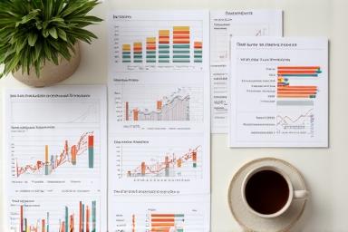 Documenti analitici e grafici di crescita su un tavolo in legno chiaro